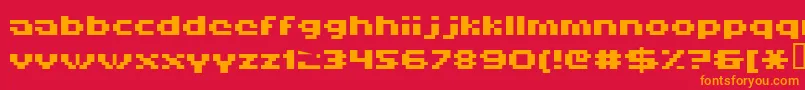 Hiskyf69 Font – Orange Fonts on Red Background