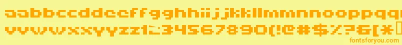 Hiskyf69 Font – Orange Fonts on Yellow Background