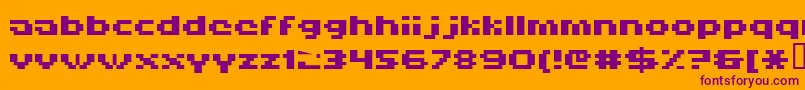 Hiskyf69-Schriftart – Violette Schriften auf orangefarbenem Hintergrund