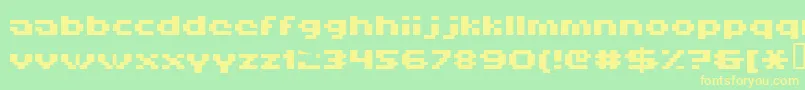 Hiskyf69-Schriftart – Gelbe Schriften auf grünem Hintergrund