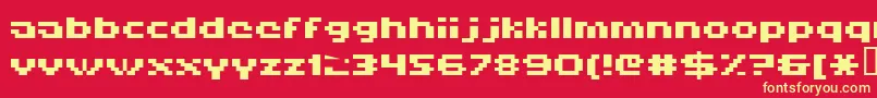 Hiskyf69 Font – Yellow Fonts on Red Background