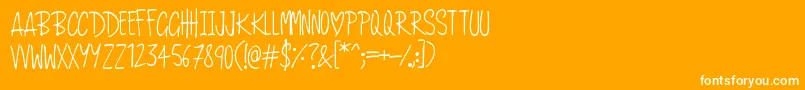 フォントLoveAndRomance – オレンジの背景に白い文字