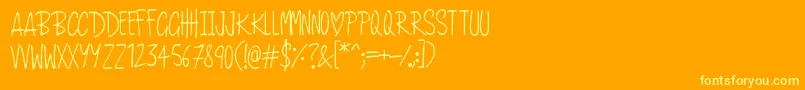 LoveAndRomance Font – Yellow Fonts on Orange Background
