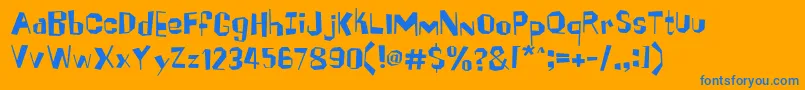 Brickhouse Font – Blue Fonts on Orange Background