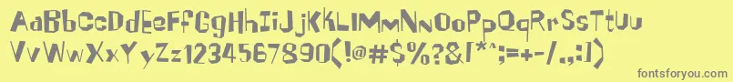 Brickhouse Font – Gray Fonts on Yellow Background