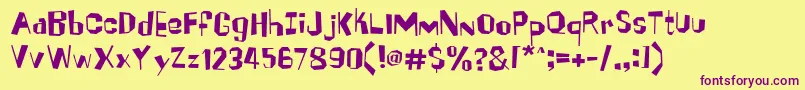 Brickhouse Font – Purple Fonts on Yellow Background