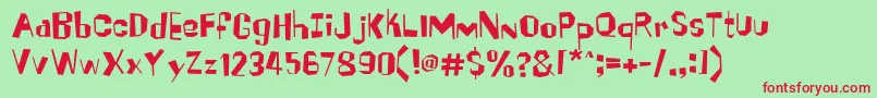 Brickhouse Font – Red Fonts on Green Background