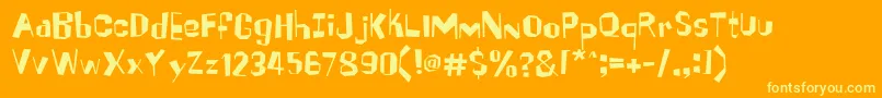 Brickhouse Font – Yellow Fonts on Orange Background