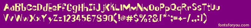 Brickhouse-Schriftart – Gelbe Schriften auf violettem Hintergrund
