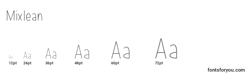 Größen der Schriftart Mixlean