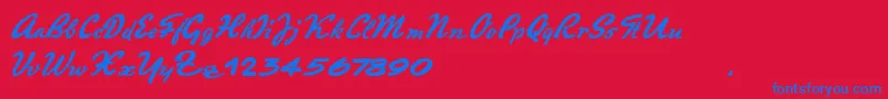 PromotionScript Font – Blue Fonts on Red Background