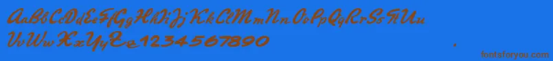 PromotionScript Font – Brown Fonts on Blue Background