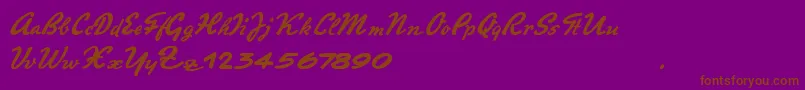 Fonte PromotionScript – fontes marrons em um fundo roxo