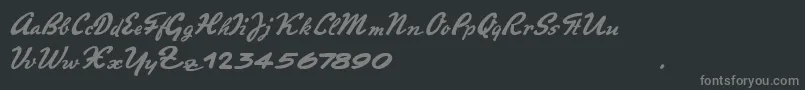PromotionScript-fontti – harmaat kirjasimet mustalla taustalla