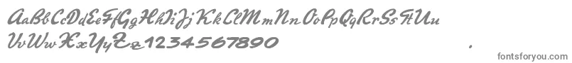 PromotionScript-fontti – harmaat kirjasimet valkoisella taustalla