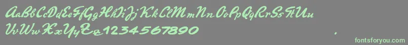 PromotionScript-Schriftart – Grüne Schriften auf grauem Hintergrund