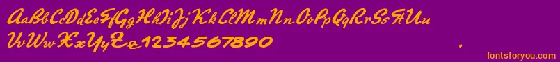 PromotionScript Font – Orange Fonts on Purple Background