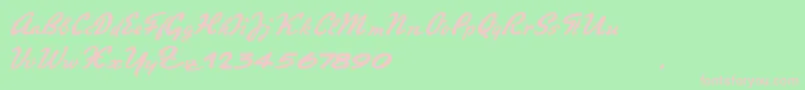 PromotionScript Font – Pink Fonts on Green Background