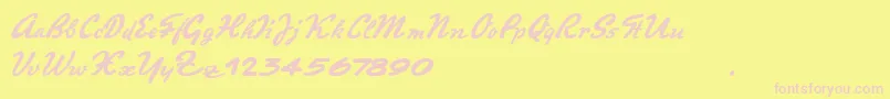 PromotionScript Font – Pink Fonts on Yellow Background