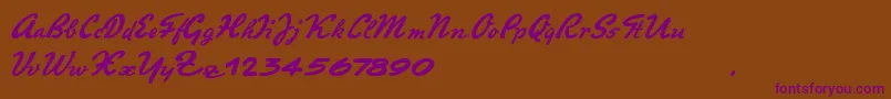 PromotionScript Font – Purple Fonts on Brown Background