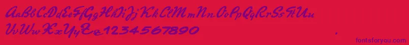 PromotionScript Font – Purple Fonts on Red Background