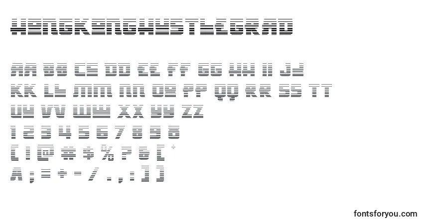 A fonte Hongkonghustlegrad – alfabeto, números, caracteres especiais