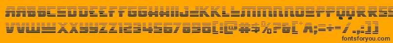 Hongkonghustlegrad-Schriftart – Schwarze Schriften auf orangefarbenem Hintergrund