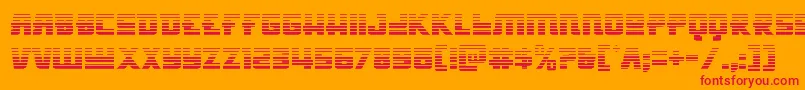フォントHongkonghustlegrad – オレンジの背景に赤い文字