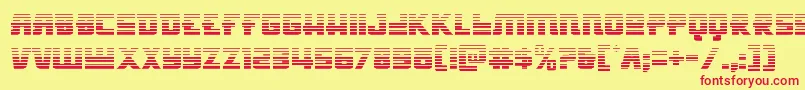 Hongkonghustlegrad-Schriftart – Rote Schriften auf gelbem Hintergrund