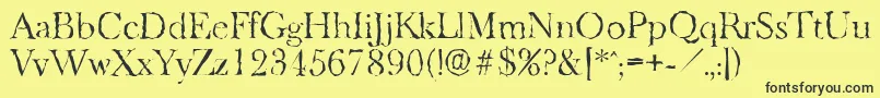 BaskeroldrandomLightRegular Font – Black Fonts on Yellow Background
