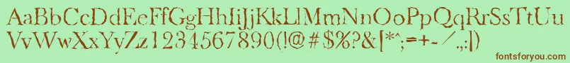 Шрифт BaskeroldrandomLightRegular – коричневые шрифты на зелёном фоне