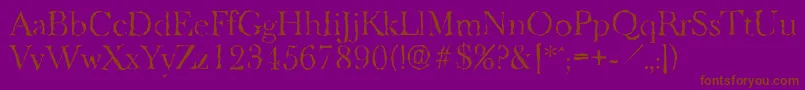 BaskeroldrandomLightRegular-fontti – ruskeat fontit violetilla taustalla