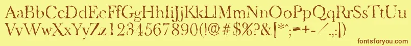 BaskeroldrandomLightRegular Font – Brown Fonts on Yellow Background