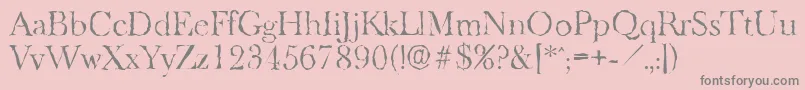BaskeroldrandomLightRegular-Schriftart – Graue Schriften auf rosa Hintergrund