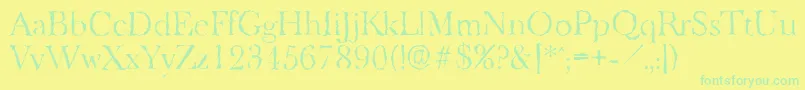 BaskeroldrandomLightRegular Font – Green Fonts on Yellow Background