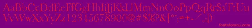 BaskeroldrandomLightRegular-Schriftart – Rote Schriften auf violettem Hintergrund