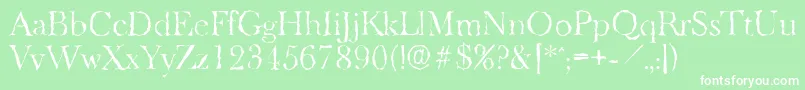 BaskeroldrandomLightRegular Font – White Fonts on Green Background