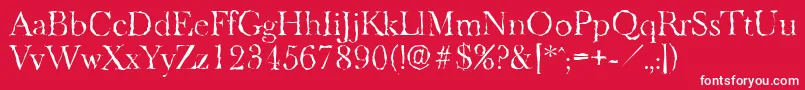 フォントBaskeroldrandomLightRegular – 赤い背景に白い文字