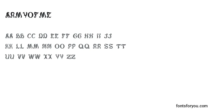 Czcionka ArmyOfMe – alfabet, cyfry, specjalne znaki