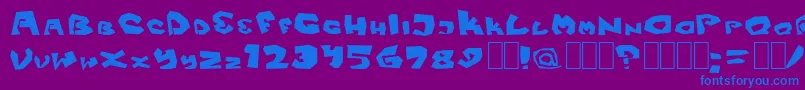 Fittsvamp-Schriftart – Blaue Schriften auf violettem Hintergrund