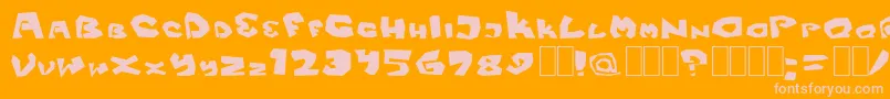 Fittsvamp-fontti – vaaleanpunaiset fontit oranssilla taustalla