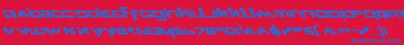 フォントXephl – 赤い背景に青い文字