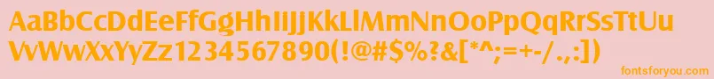 CastletBold Font – Orange Fonts on Pink Background