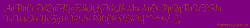 Murrayhildee Font – Brown Fonts on Purple Background