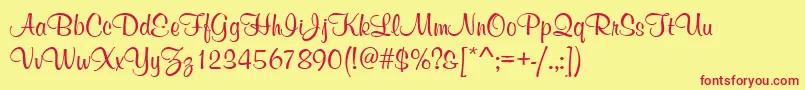 Murrayhildee Font – Red Fonts on Yellow Background