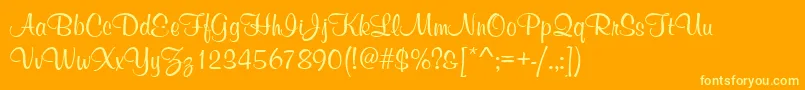 Murrayhildee Font – Yellow Fonts on Orange Background