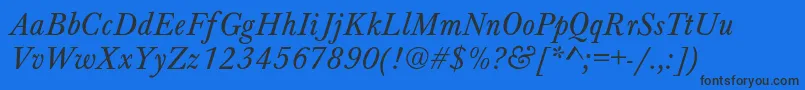 Шрифт HoundsItalic – чёрные шрифты на синем фоне