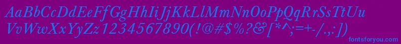 Шрифт HoundsItalic – синие шрифты на фиолетовом фоне