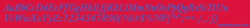 Шрифт HoundsItalic – синие шрифты на красном фоне