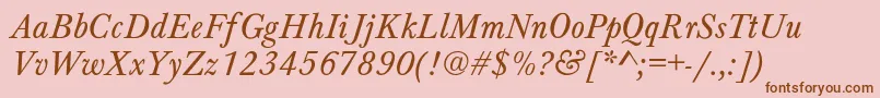 フォントHoundsItalic – ピンクの背景に茶色のフォント